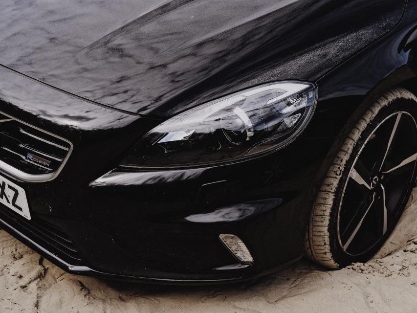 A freshly detailed black car