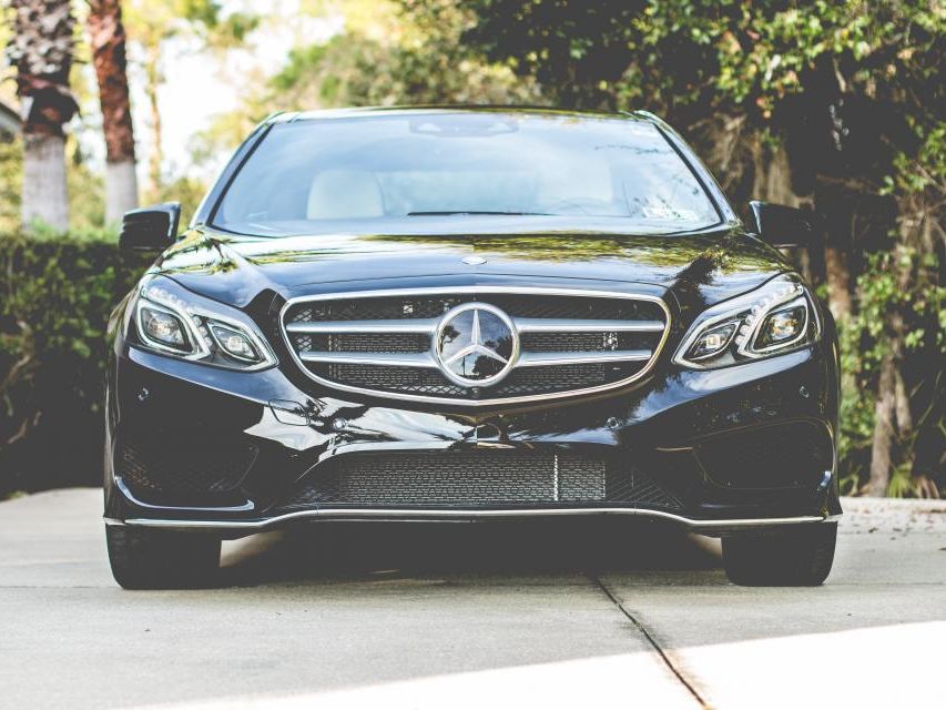 A freshly detailed black car